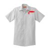 Short Sleeve Striped Industrial Work Shirt Thumbnail