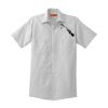 Short Sleeve Striped Industrial Work Shirt Thumbnail